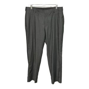 Murano Collezione Wool Dress Pants Tailored Fit Flat Front Trousers Gray 34X30